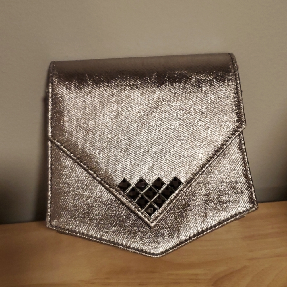 Gold Gianni Bini Purse Crossbody Long Chain
